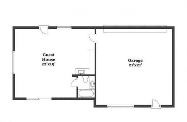 Floor plan for garage conversion